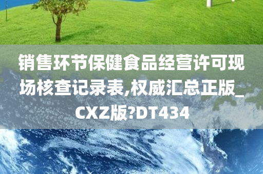 销售环节保健食品经营许可现场核查记录表,权威汇总正版_CXZ版?DT434