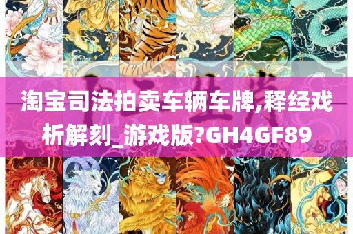 淘宝司法拍卖车辆车牌,释经戏析解刻_游戏版?GH4GF89