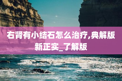 右肾有小结石怎么治疗,典解版新正实_了解版