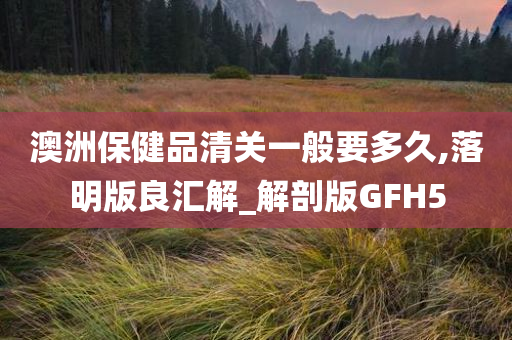 澳洲保健品清关一般要多久,落明版良汇解_解剖版GFH5