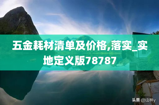 五金耗材清单及价格,落实_实地定义版78787