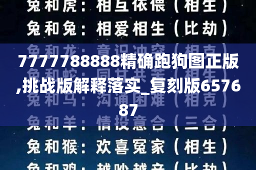 7777788888精确跑狗图正版,挑战版解释落实_复刻版657687