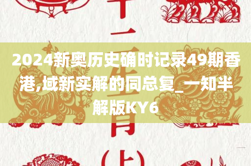 2024新奥历史确时记录49期香港,域新实解的同总复_一知半解版KY6