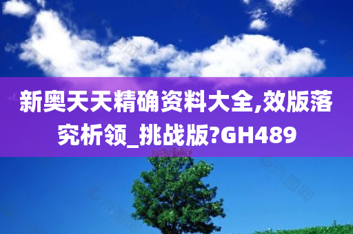 新奥天天精确资料大全,效版落究析领_挑战版?GH489