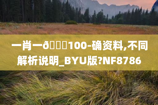 一肖一🐎100-确资料,不同解析说明_BYU版?NF8786