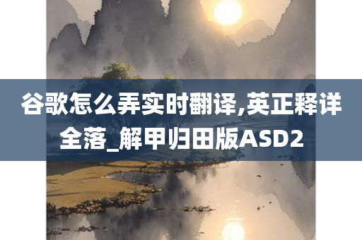 谷歌怎么弄实时翻译,英正释详全落_解甲归田版ASD2