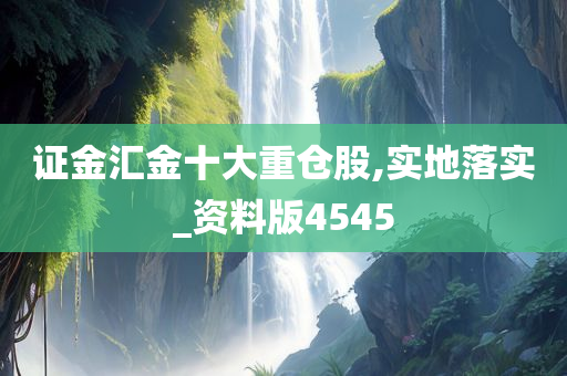 证金汇金十大重仓股,实地落实_资料版4545