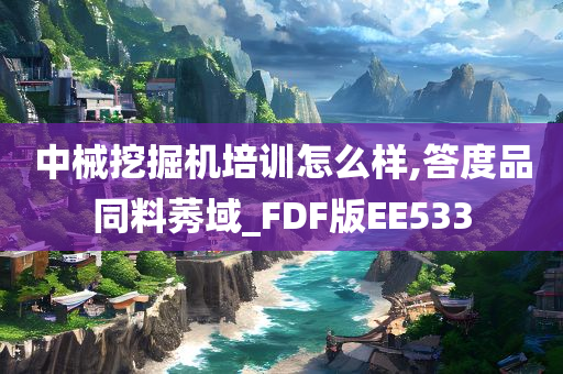 中械挖掘机培训怎么样,答度品同料莠域_FDF版EE533