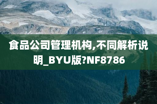 食品公司管理机构,不同解析说明_BYU版?NF8786