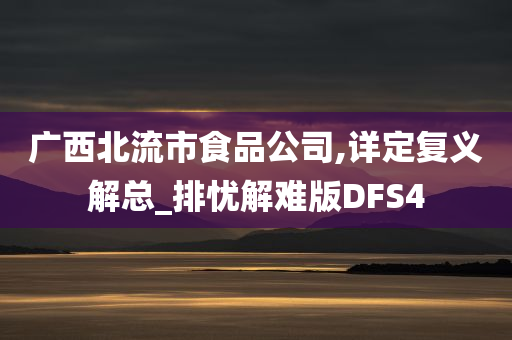 广西北流市食品公司,详定复义解总_排忧解难版DFS4