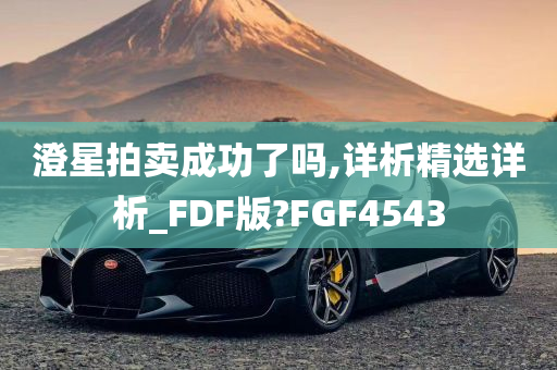 澄星拍卖成功了吗,详析精选详析_FDF版?FGF4543