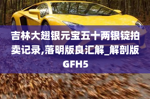 吉林大翅银元宝五十两银锭拍卖记录,落明版良汇解_解剖版GFH5