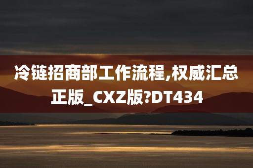 冷链招商部工作流程,权威汇总正版_CXZ版?DT434