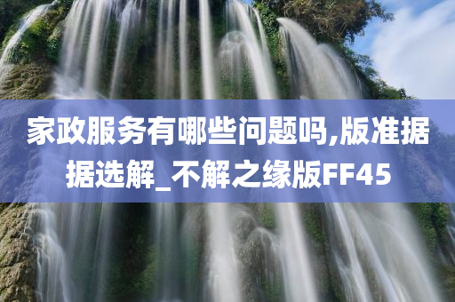 家政服务有哪些问题吗,版准据据选解_不解之缘版FF45