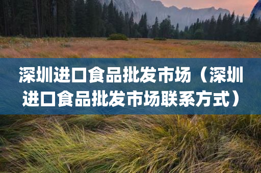 深圳进口食品批发市场（深圳进口食品批发市场联系方式）