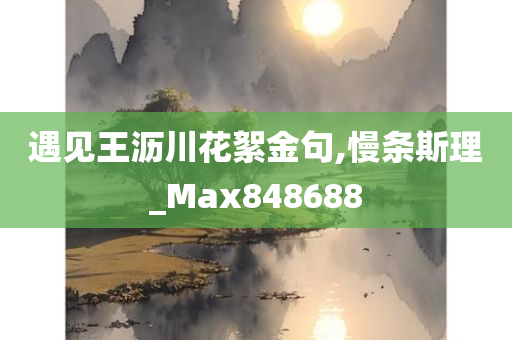 遇见王沥川花絮金句,慢条斯理_Max848688