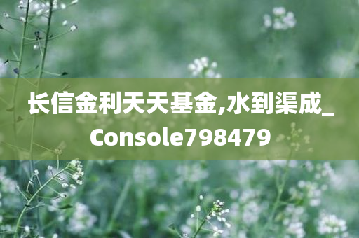 长信金利天天基金,水到渠成_Console798479