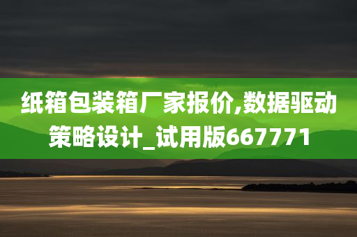 纸箱包装箱厂家报价,数据驱动策略设计_试用版667771