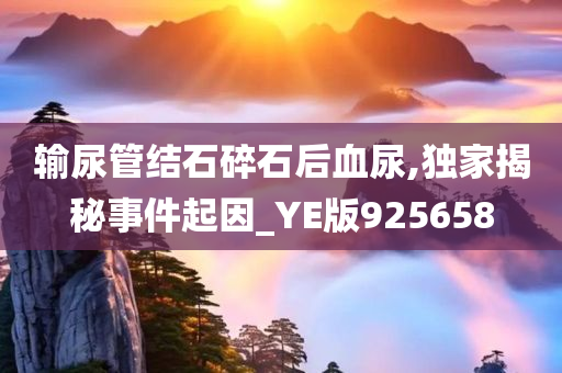 输尿管结石碎石后血尿,独家揭秘事件起因_YE版925658