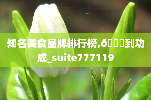 知名美食品牌排行榜,🐎到功成_suite777119