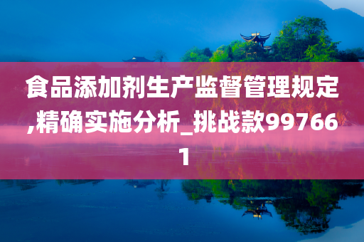 食品添加剂生产监督管理规定,精确实施分析_挑战款997661