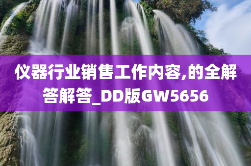 仪器行业销售工作内容,的全解答解答_DD版GW5656