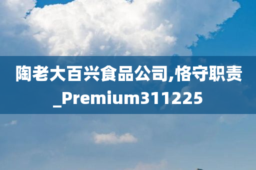 陶老大百兴食品公司,恪守职责_Premium311225