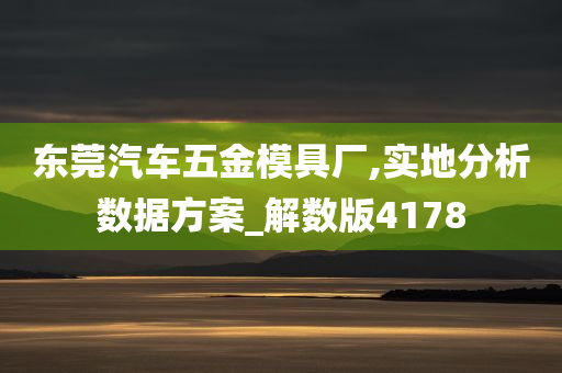 东莞汽车五金模具厂,实地分析数据方案_解数版4178