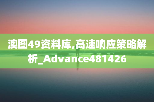 澳图49资料库,高速响应策略解析_Advance481426