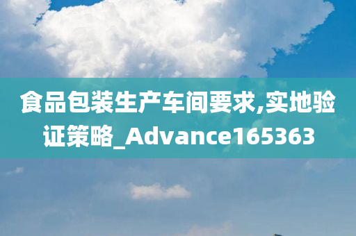 食品包装生产车间要求,实地验证策略_Advance165363