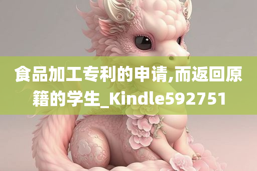 食品加工专利的申请,而返回原籍的学生_Kindle592751