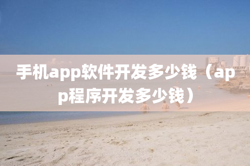 手机app软件开发多少钱（app程序开发多少钱）