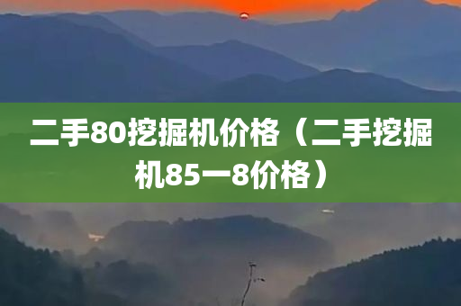 二手80挖掘机价格（二手挖掘机85一8价格）