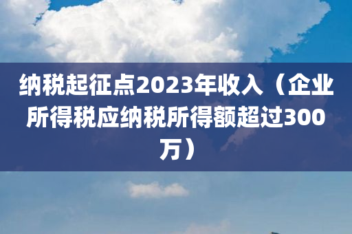 纳税起征点2023年收入（企业所得税应纳税所得额超过300万）