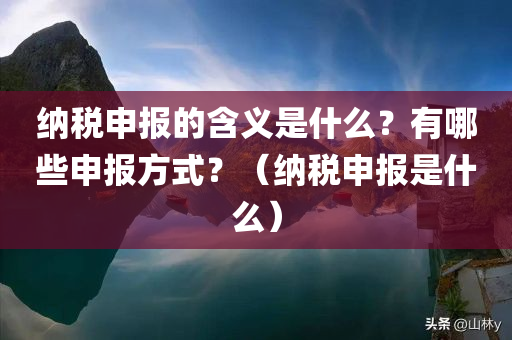 纳税申报的含义是什么？有哪些申报方式？（纳税申报是什么）