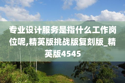 专业设计服务是指什么工作岗位呢,精英版挑战版复刻版_精英版4545