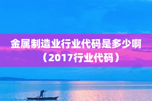 金属制造业行业代码是多少啊（2017行业代码）