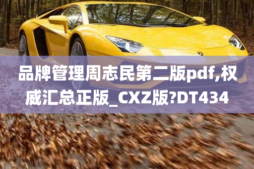 品牌管理周志民第二版pdf,权威汇总正版_CXZ版?DT434