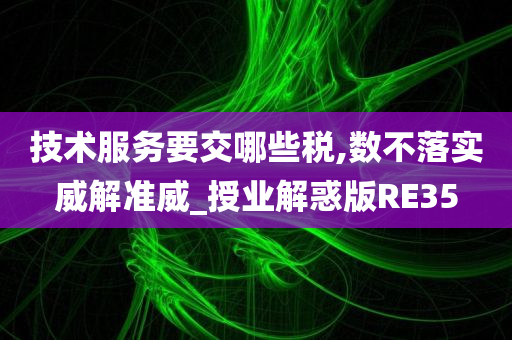 技术服务要交哪些税,数不落实威解准威_授业解惑版RE35