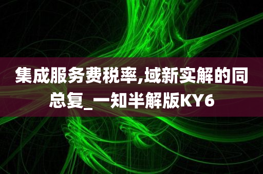 集成服务费税率,域新实解的同总复_一知半解版KY6