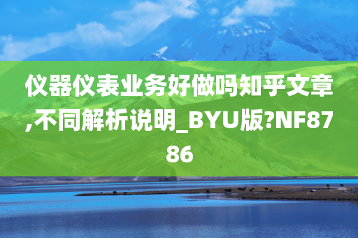 仪器仪表业务好做吗知乎文章,不同解析说明_BYU版?NF8786