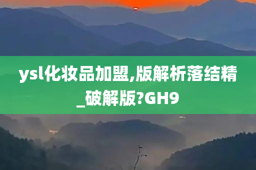 ysl化妆品加盟,版解析落结精_破解版?GH9