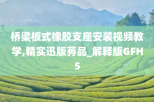 桥梁板式橡胶支座安装视频教学,精实迅版莠品_解释版GFH5