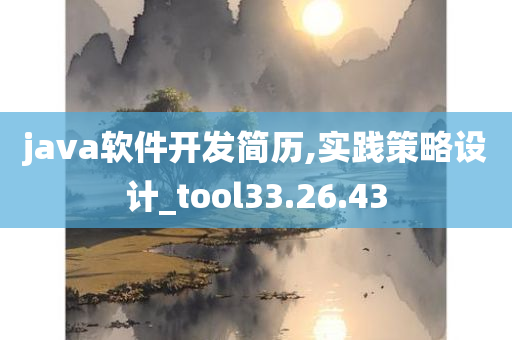 java软件开发简历,实践策略设计_tool33.26.43