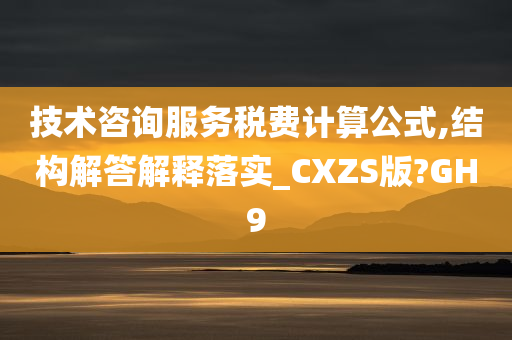 技术咨询服务税费计算公式,结构解答解释落实_CXZS版?GH9