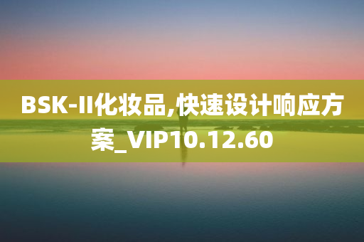 BSK-II化妆品,快速设计响应方案_VIP10.12.60