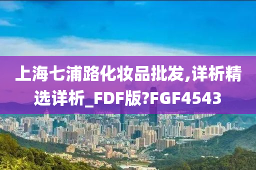 上海七浦路化妆品批发,详析精选详析_FDF版?FGF4543