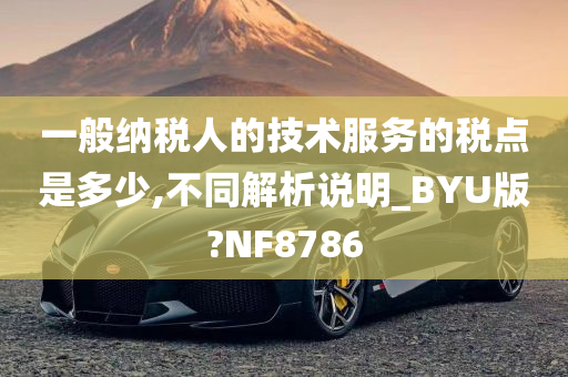 一般纳税人的技术服务的税点是多少,不同解析说明_BYU版?NF8786