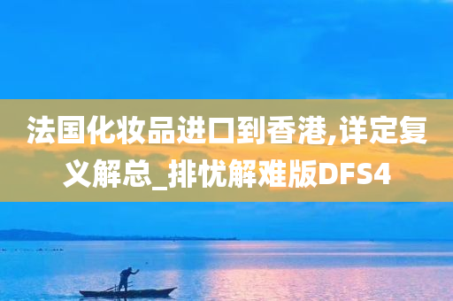 法国化妆品进口到香港,详定复义解总_排忧解难版DFS4